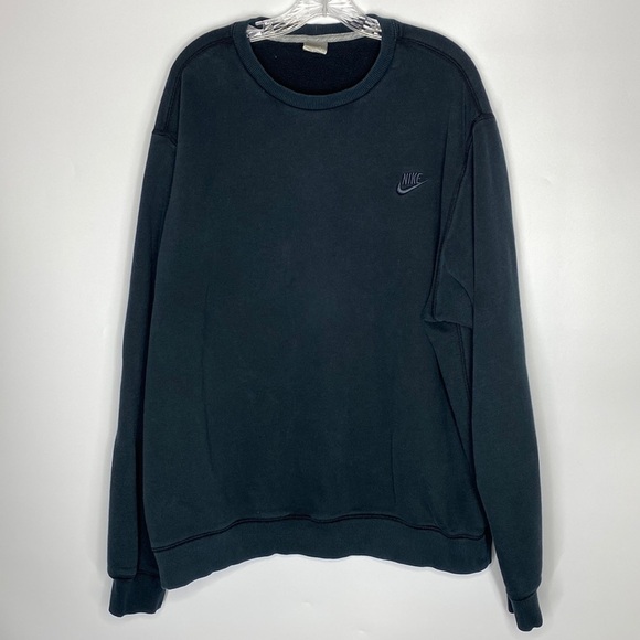 Vintage Nike Black Crewneck Embroidered Swoosh XXL - Picture 1 of 9